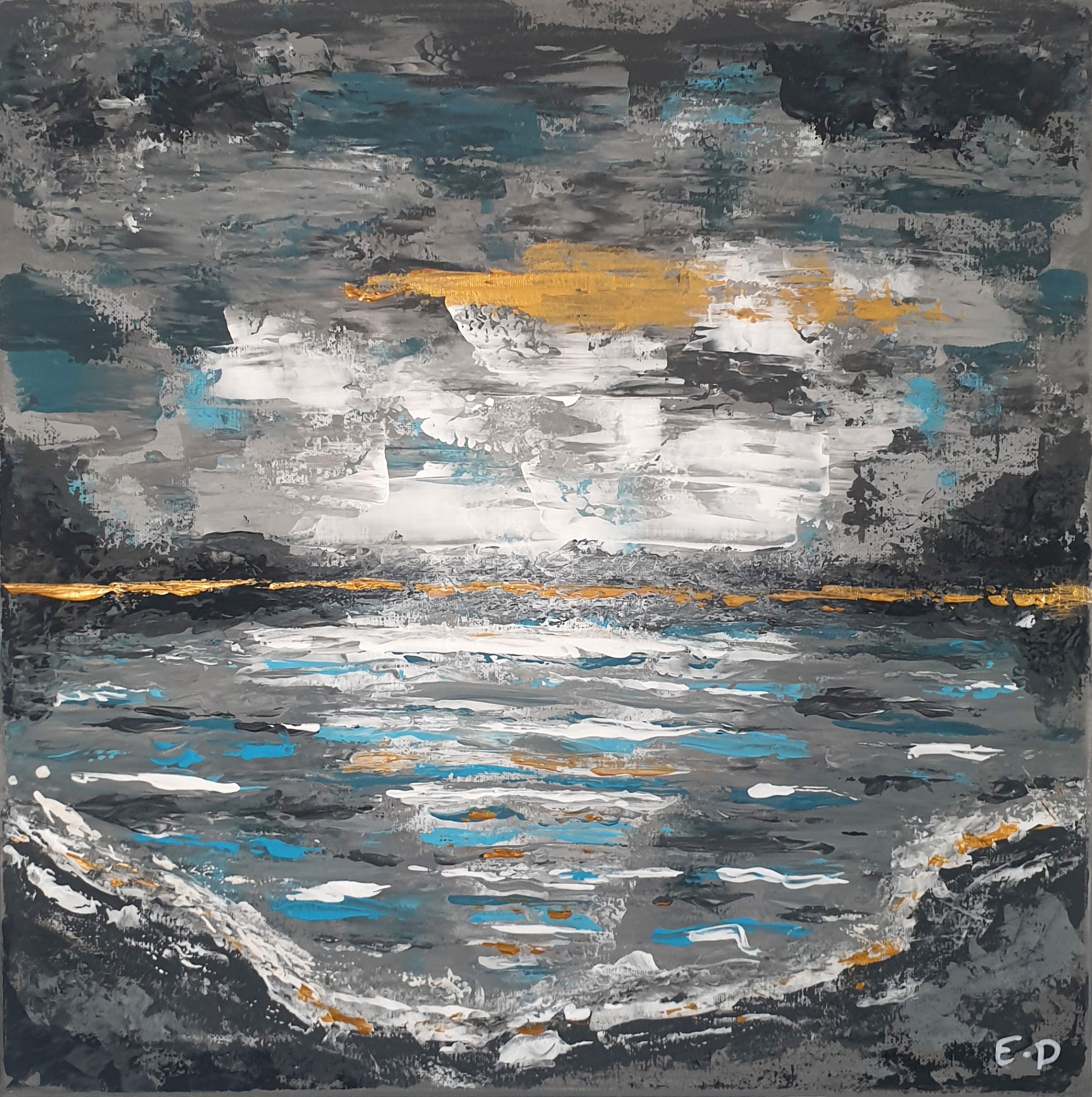 The Weight of Silence — original acrylic painting by Eddie Davidov